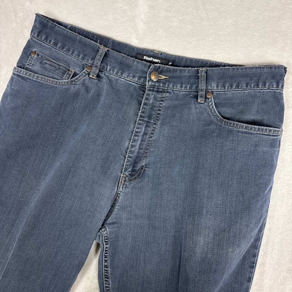 Rohan Straight Jeans Men's 38L (Fit 36X32) Blue Designer Preppy Denim